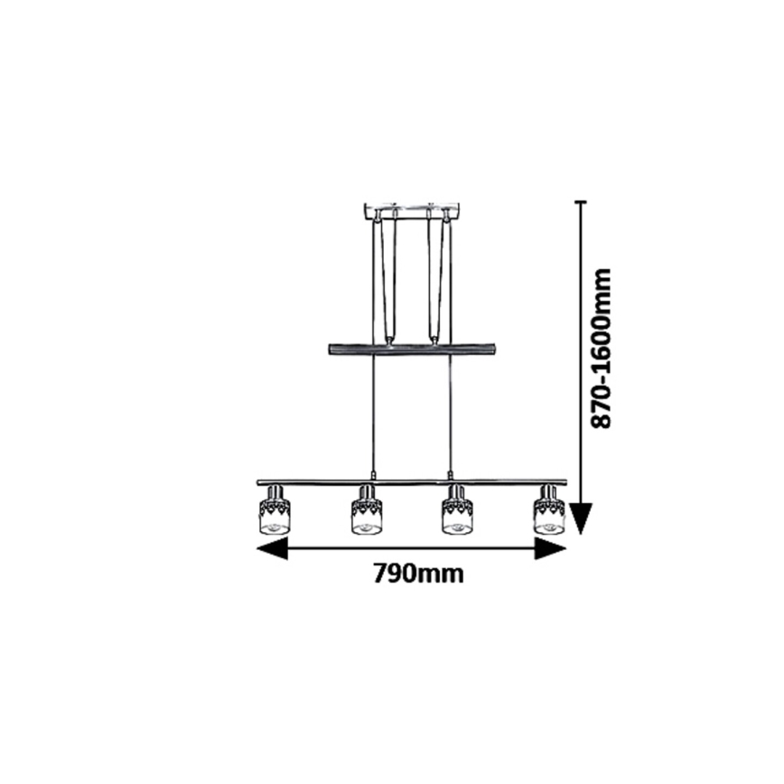 Rabalux 5345 - Lustra ar auklu LACEY 4xE14/40W/230V