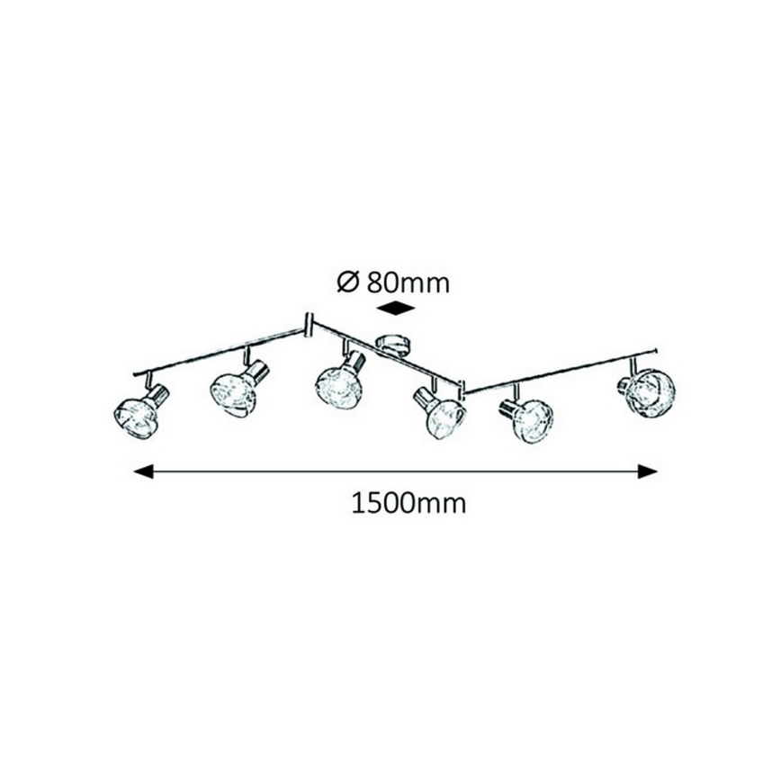 Rabalux 5562 - Lampa HOLLY 6xE14/40W/230V spīdīgi hromēts