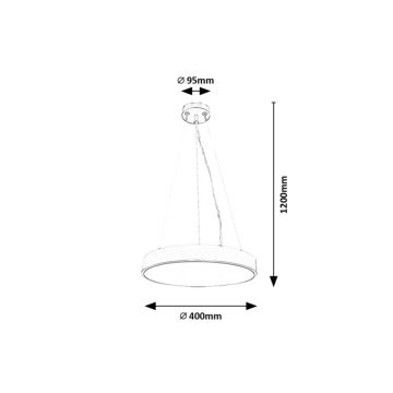 Rabalux - LED Lustra ar auklu LED/36W/230V 3000K, melna