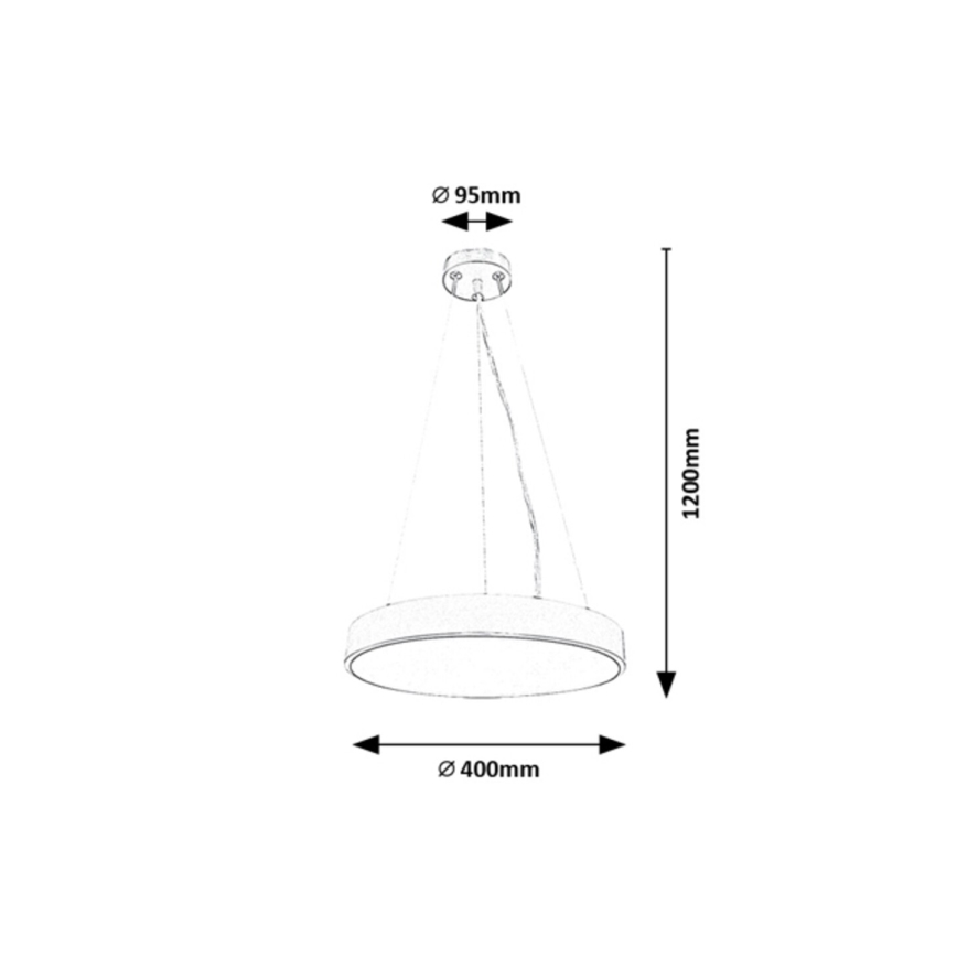 Rabalux - LED Lustra ar auklu LED/36W/230V 3000K, melna