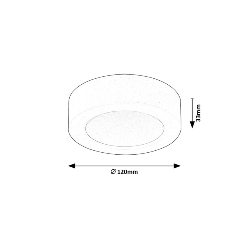 Rabalux - LED Griestu lampa LED/7W/230V 3000K d. 12 cm melna