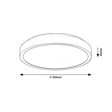 Rabalux - LED Vannas istabas griestu lampa LED/36W/230V IP44 4000K d. 35 cm melna