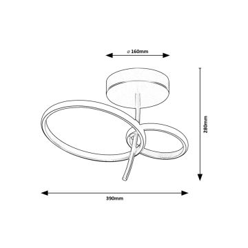 Rabalux - LED Lustra ar stieni LED/24W/230V