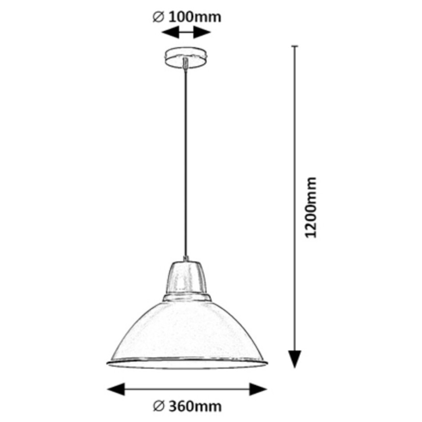 Rabalux - Lustra ar auklu 1xE27/60W/230V, melna