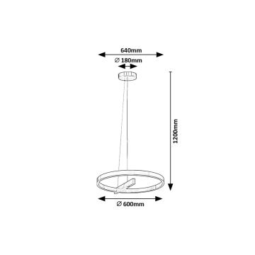 Rabalux - LED Lustra ar auklu LED/34W/230V matēts hroms