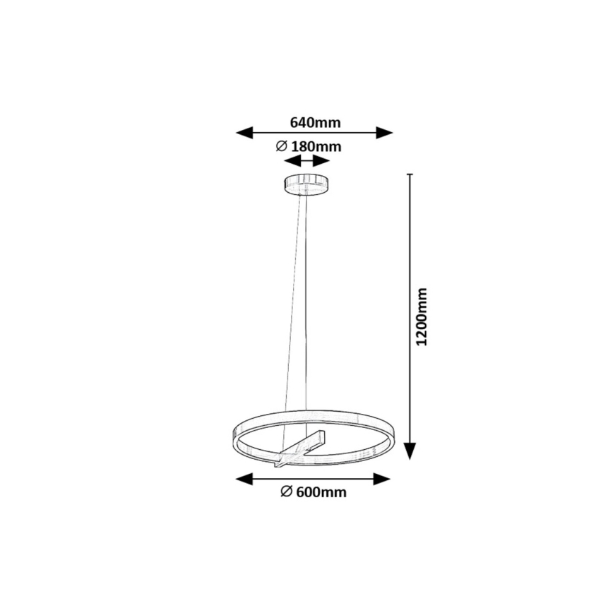 Rabalux - LED Lustra ar auklu LED/34W/230V matēts hroms