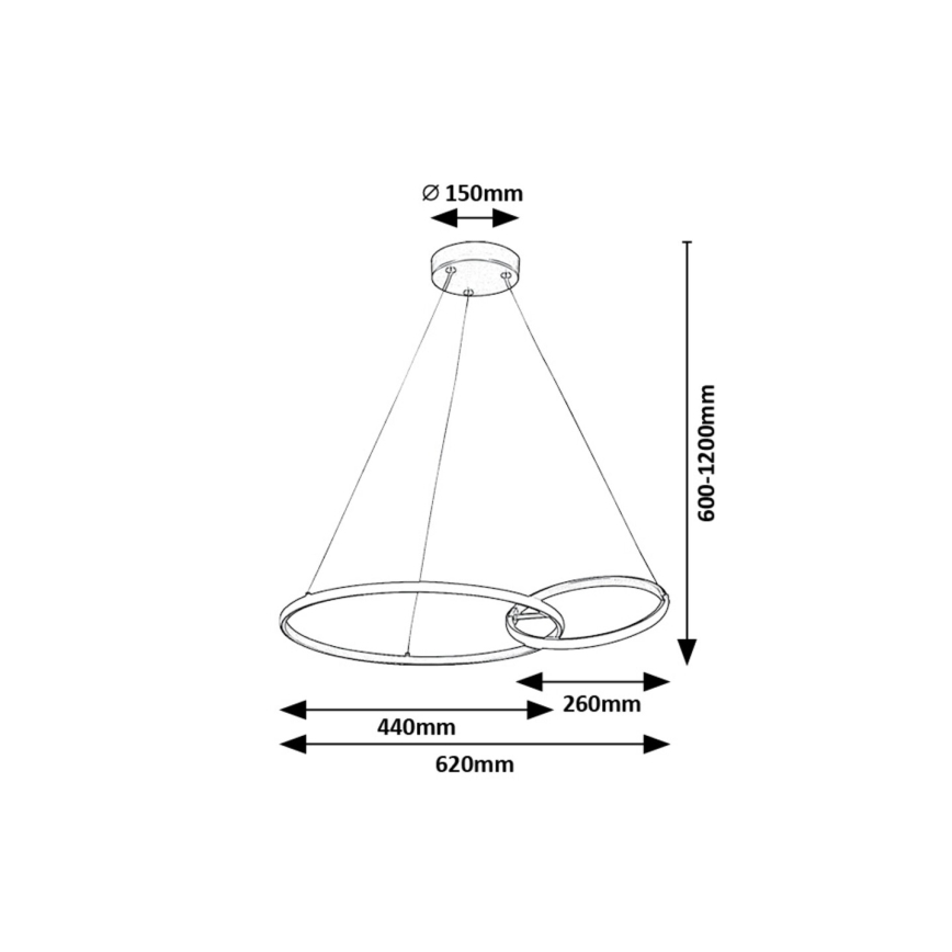 Rabalux - LED Lustra ar auklu LED/36W/230V melna/zelta