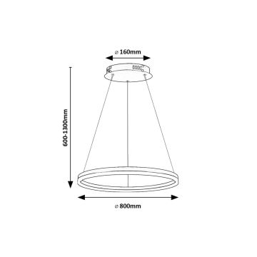 Rabalux - LED Lustra ar auklu LED/45W/230V 3000K/4000K/6500K