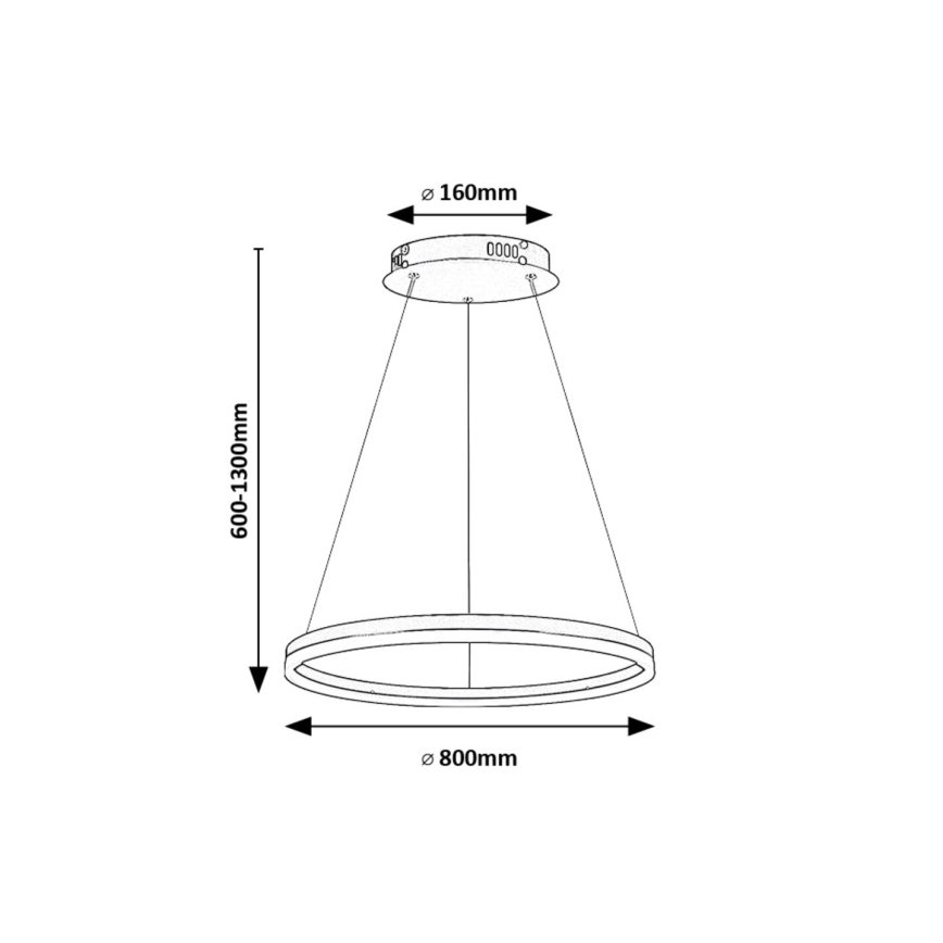 Rabalux - LED Lustra ar auklu LED/45W/230V 3000K/4000K/6500K