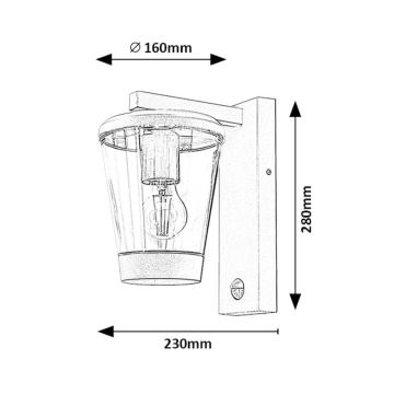 Rabalux - Āra sienas lampa ar sensoru 1xE27/40W/230V IP44