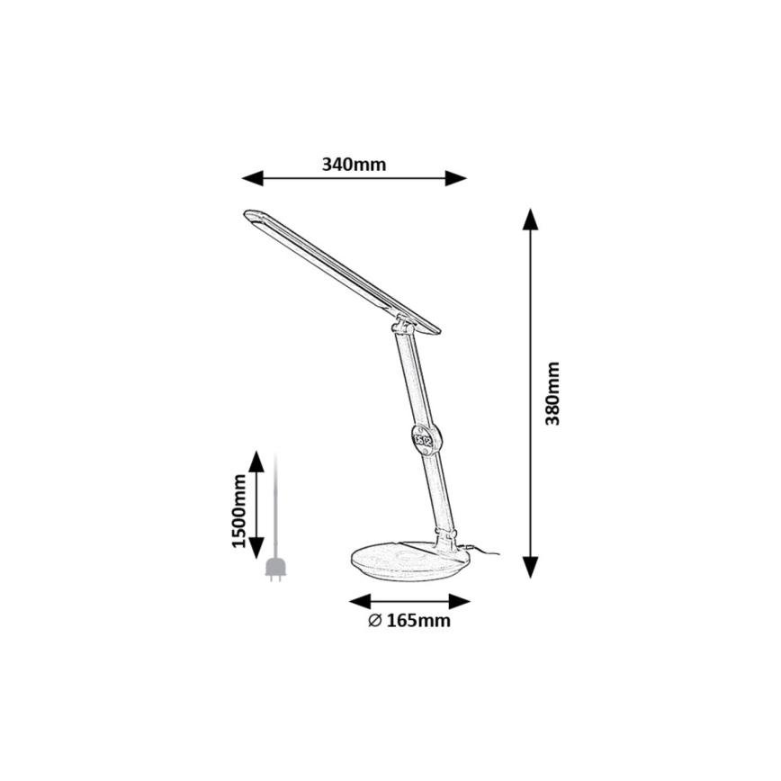 Rabalux - LED Aptumšojama skārienvadāma galda lampa ar ekrāns LED/9W/230V 3000/4000/6500K