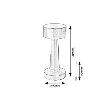 Rabalux - LED Uzlādējama skārienvadāma galda lampa LED/2,7W/5V 1200mAh 3000/4000/6000K zelta