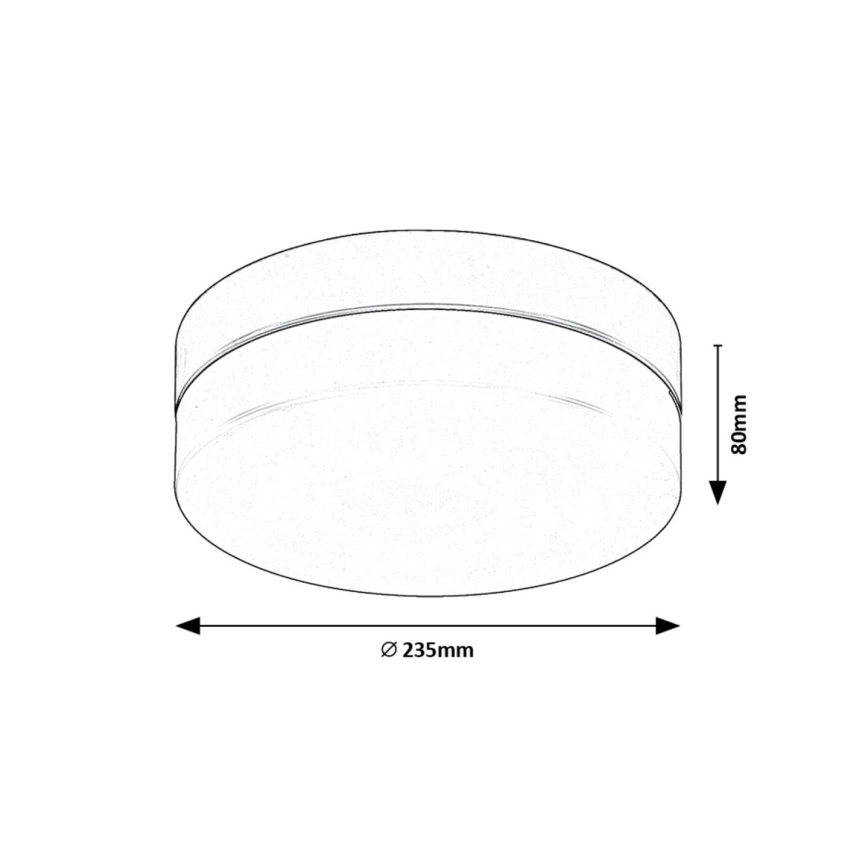 Rabalux - LED Vannas istabas griestu lampa LED/15W/230V IP44 4000K d. 23 cm melna