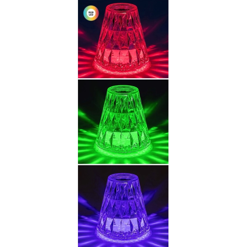 Rabalux - LED RGB Aptumšojama, lādējama galda lampa LED/2W/5V 3000K