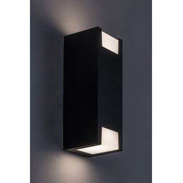 Rabalux - Āra sienas lampa 2xGU10/7W/230V IP44 melna