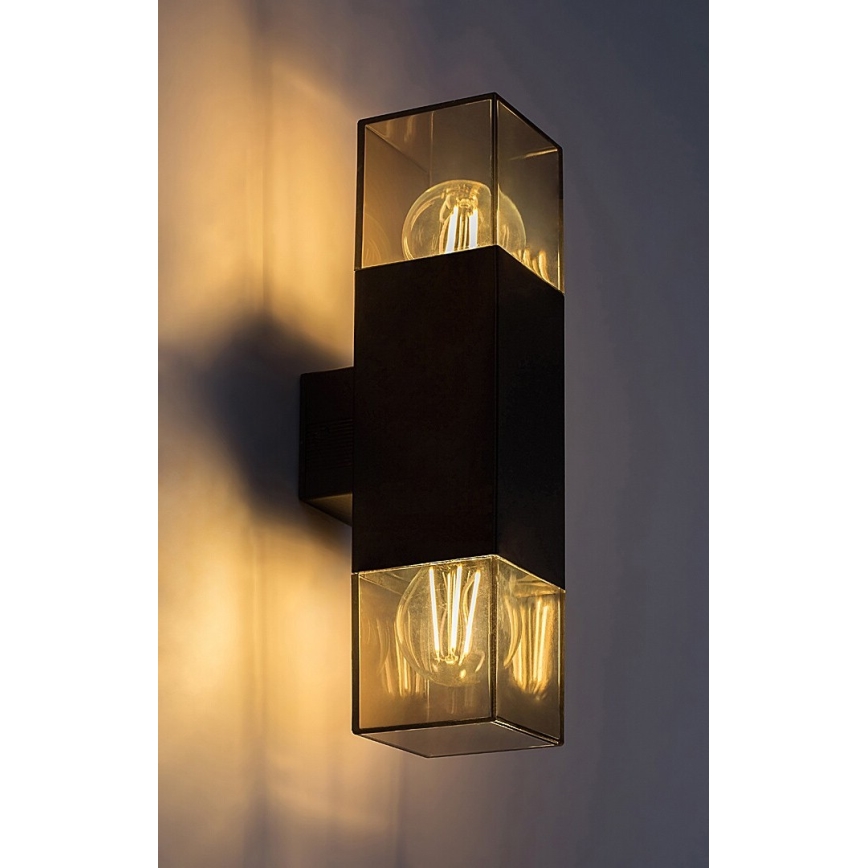 Rabalux - Āra sienas lampa 2xE27/60W/230V IP54 melna