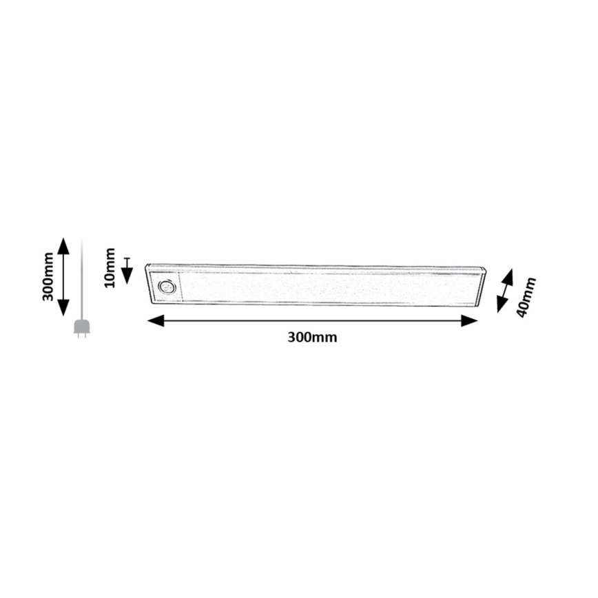 Rabalux - LED Virtuves zem skapīša uzlādējama lampa LED/2W/3,7V 4000K