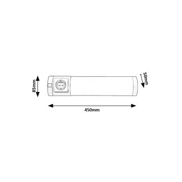 Rabalux - LED Virtuves zem skapīša lampa ar kontaktligzdu LED/5W/230V 4000K matēts hroms