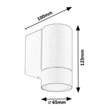 Rabalux - Āra sienas gaismeklis 1xGU10/10W/230V IP54 balts