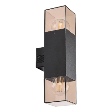 Rabalux - Āra sienas lampa 2xE27/60W/230V IP54 melna