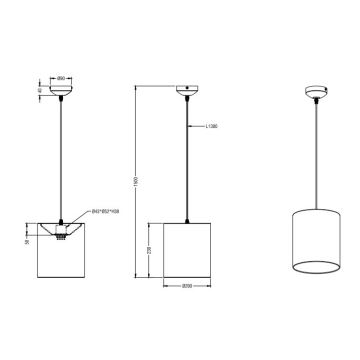 Reality - Lustra ar auklu CITY 1xE27/60W/230V spīdīgi hromēts