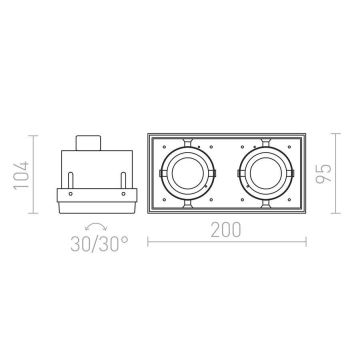 RED - Design Rendl - R12053 - Iegremdējama lampa ELECTRA 2xGU10/50W/230V