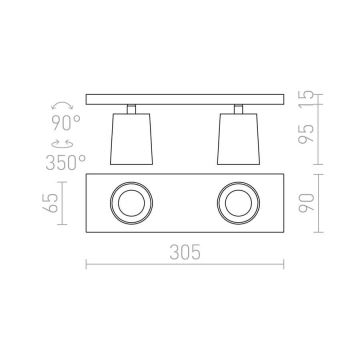 RED - Design Rendl - R12915 - Starmetis KENNY 2xGU10/35W/230V