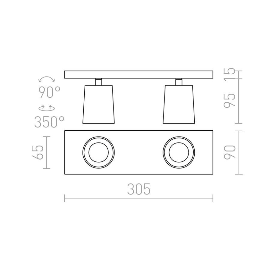 RED - Design Rendl - R12915 - Starmetis KENNY 2xGU10/35W/230V