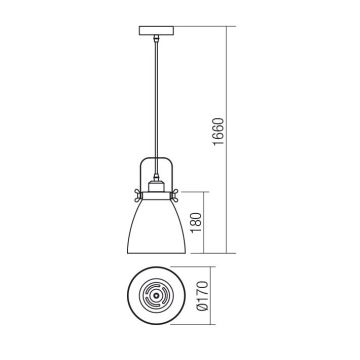 Redo 01-1273 - Lustra ar auklu ARNE 1xE27/42W/230V pelēka