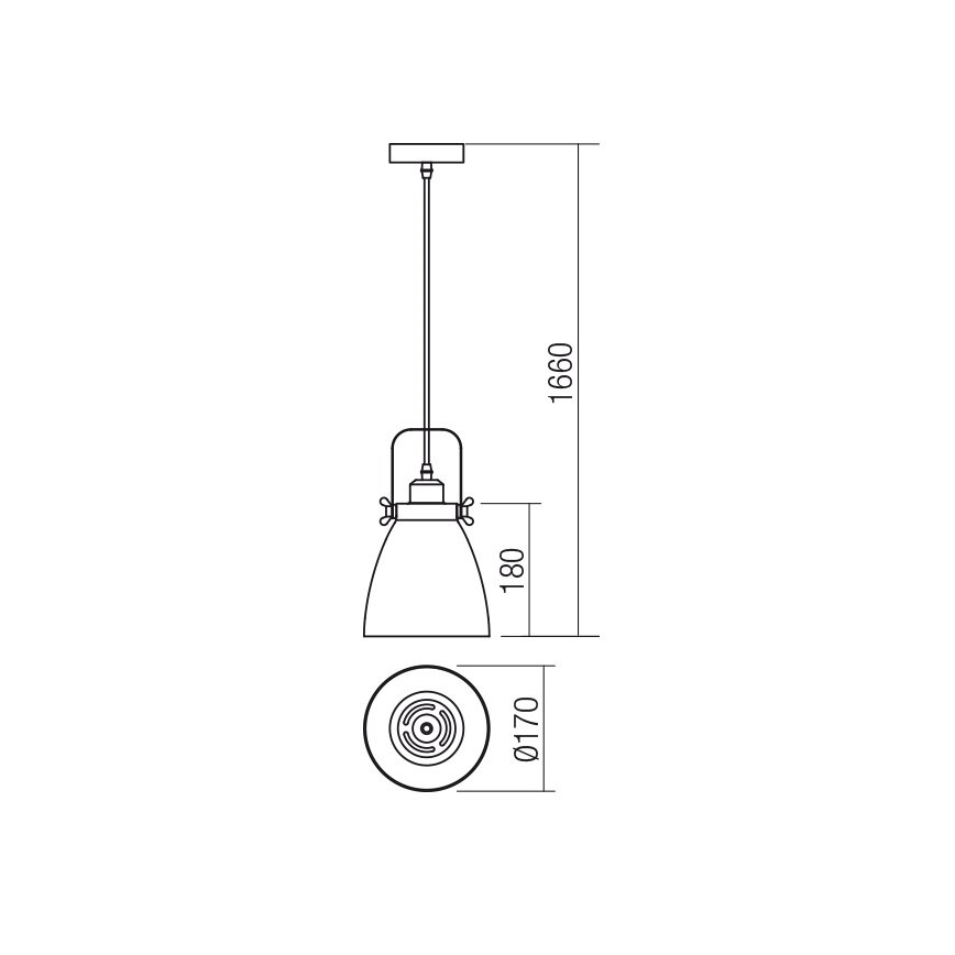 Redo 01-1273 - Lustra ar auklu ARNE 1xE27/42W/230V pelēka