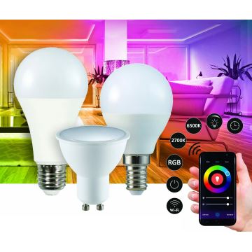 RGB LED Aptumšojama spuldze G45 E14/5,5W/230V 3000-6500K Wi-fi Tuya