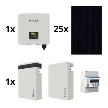 Saules enerģijas komplekts: SOLAX Power - 10kWp RISEN Full Black + 10kW SOLAX pārveidotājs 3f + 11,6 kWh akumulators