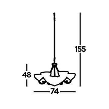 Searchlight - Lustra ar ķēdi WINDSOR 8xE14/40W/230V hroms