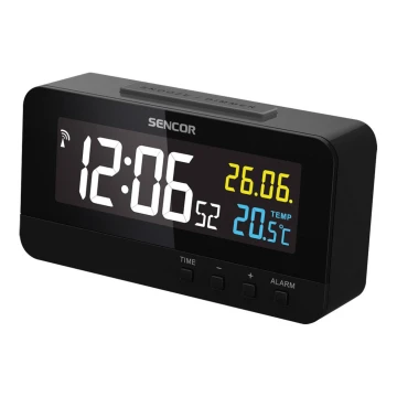 Sencor - Digitālais pulkstenis ar modinātāju un termometru 230V/1xCR2032