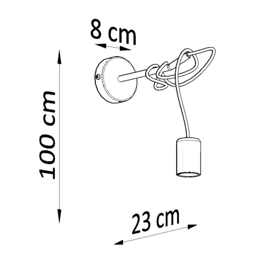 Sienas gaismeklis EDISON 1xE27/60W/230V melns