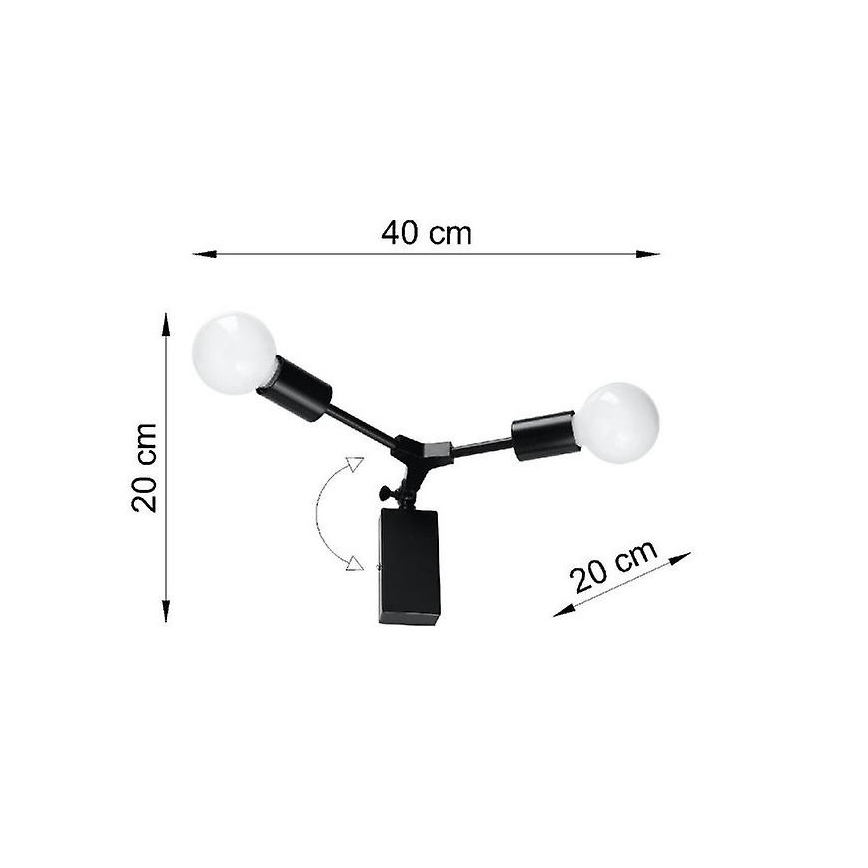 Sienas gaismeklis PLATO 2xE27/60W/230V