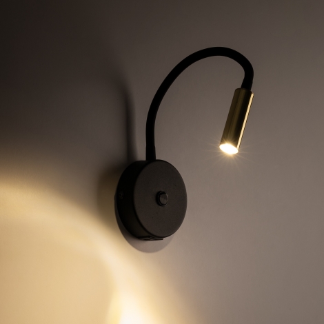 Sienas lampa ar USB portu LAGOS 1xG9/6W/5V melna/zelta