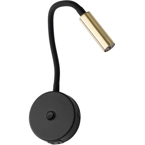 Sienas lampa ar USB portu LAGOS 1xG9/6W/5V melna/zelta