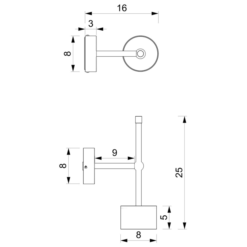 Sienas lampa ARENA 1xGX53/11W/230V melna/hroma