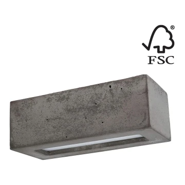 Sienas lampa BLOCK 1xE27/40W/230V betons - FSC sertifikāts