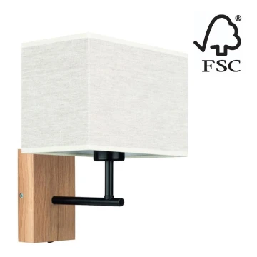 Sienas lampa BOHO 1xE27/25W/230V ozols – FSC sertificēts