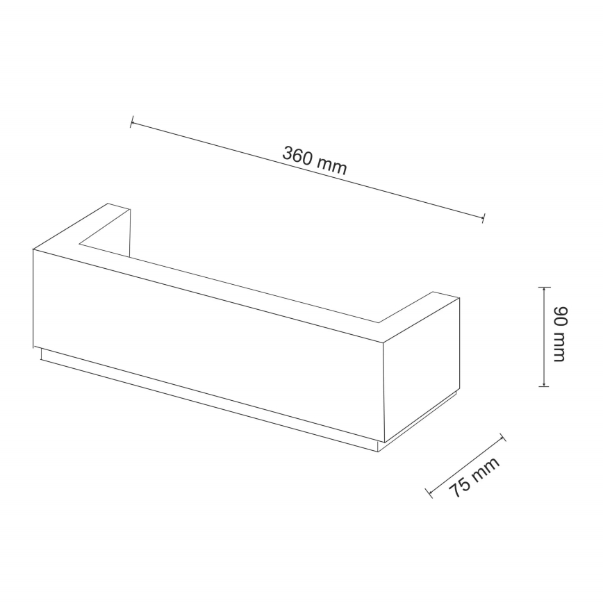 Sienas lampa BRICK 2xE14/12W/230V ģipsis/balta