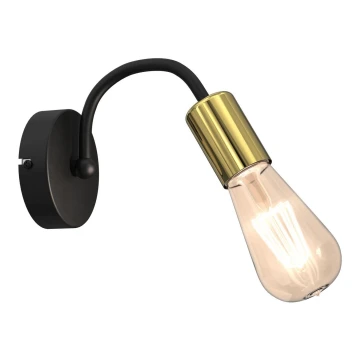 Sienas lampa DOW 1xE27/60W/230V melna/zelta