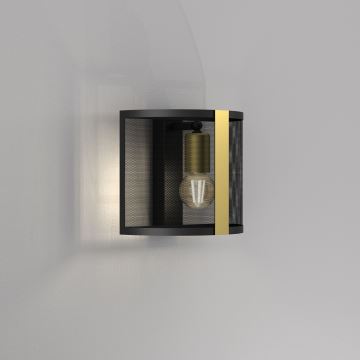 Sienas lampa KAGA 1xE27/60W/230V melna/zeltaina