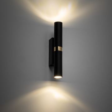 Sienas lampa LAGOS 2xG9/8W/230V melna/zelta