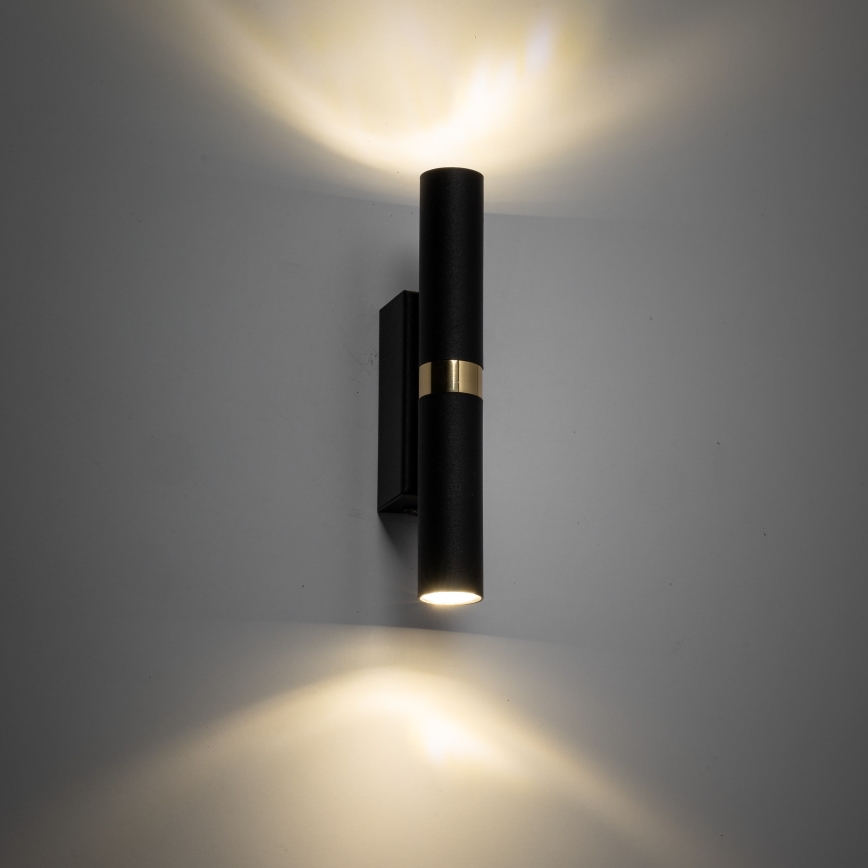 Sienas lampa LAGOS 2xG9/8W/230V melna/zelta