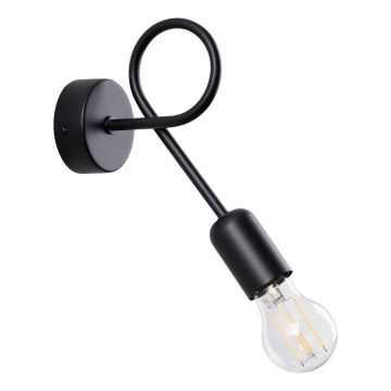 Sienas lampa LOOP 1xE27/15W/230V melna