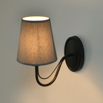 Sienas lampa MALBO 1xE27/60W/230V pelēka/melna