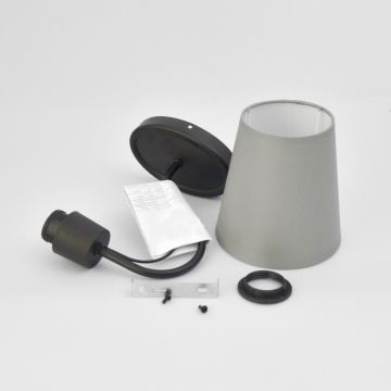 Sienas lampa MALBO 1xE27/60W/230V pelēka/melna