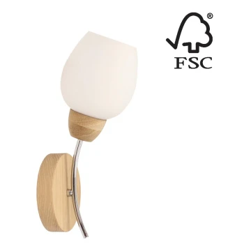 Sienas lampa PARMA 1xE27/60W/230V ozols - FSC sertifikāts